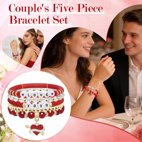 Valentines Gifts For Her - Love Heart Bracelets For Girlfriend, Lover, Best Friends, Wife, Women