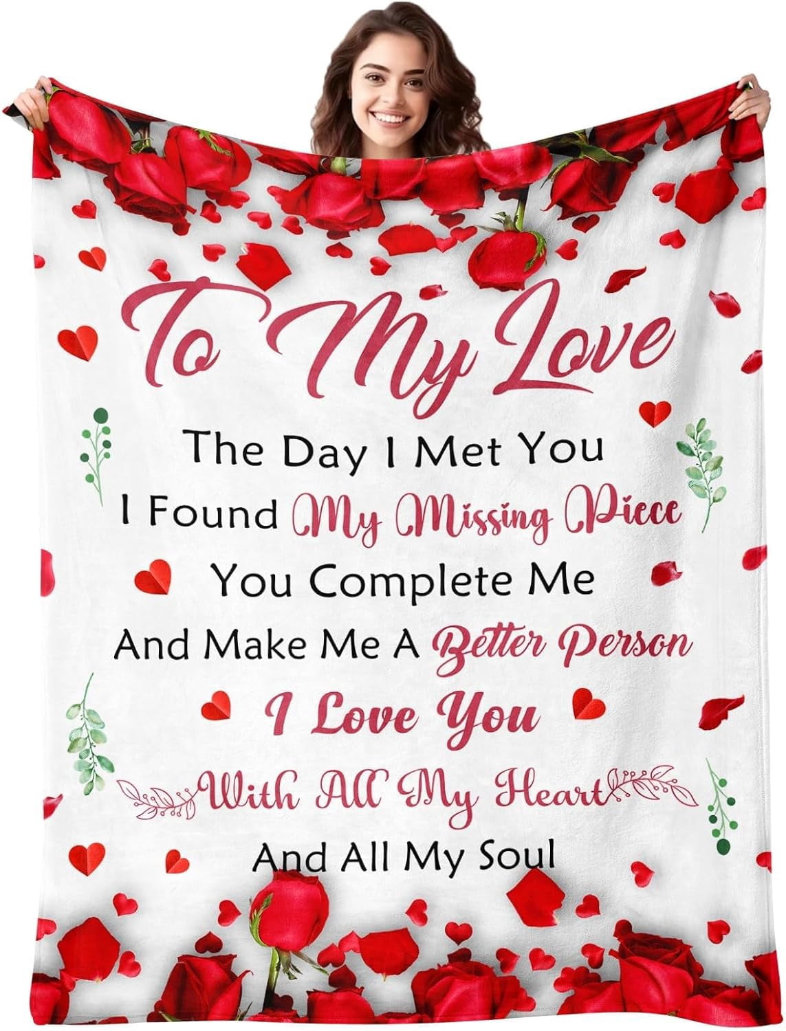 Valentines Gifts for Her, Gifts for Girlfriend, Anniversary Romantic Gifts for Women, I Love You Gifts, Rose Gifts, Christmas Mothers Day Birthday Gifts for Girlfriend, Love Blanket