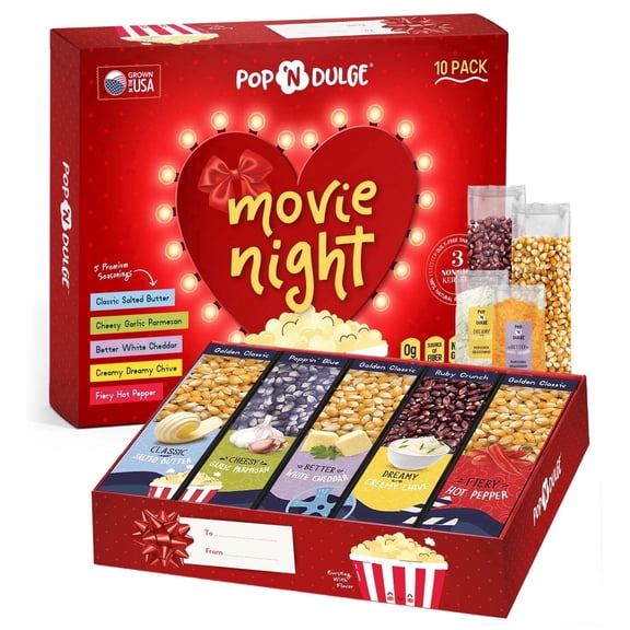 Mothers Day Gifts Movie Night Heart Popcorn Gift Set For Mom, Wife Gift Idea