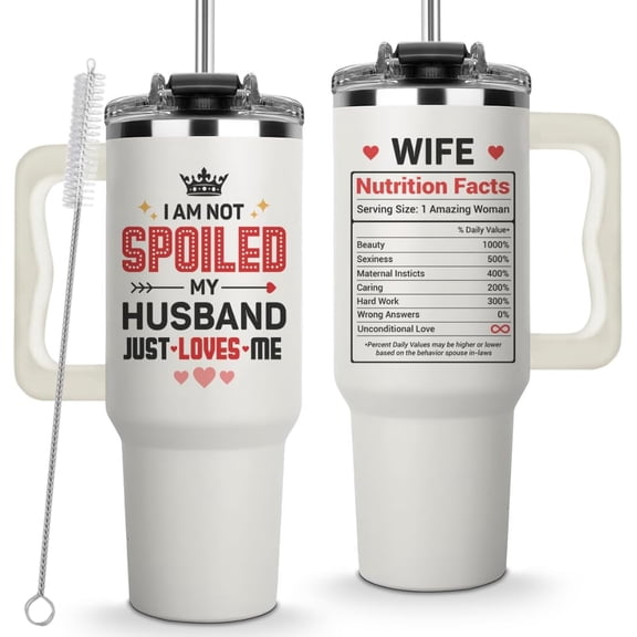 Valentines Gifts for Wife from Husband, Anniversary Wedding Gifts for Wife, Wifes Birthday Gift Ideas, Wifey Cup Present for Her - Wife Gift for Valentine''s Day, Christmas - Valentines Mug 40 Oz