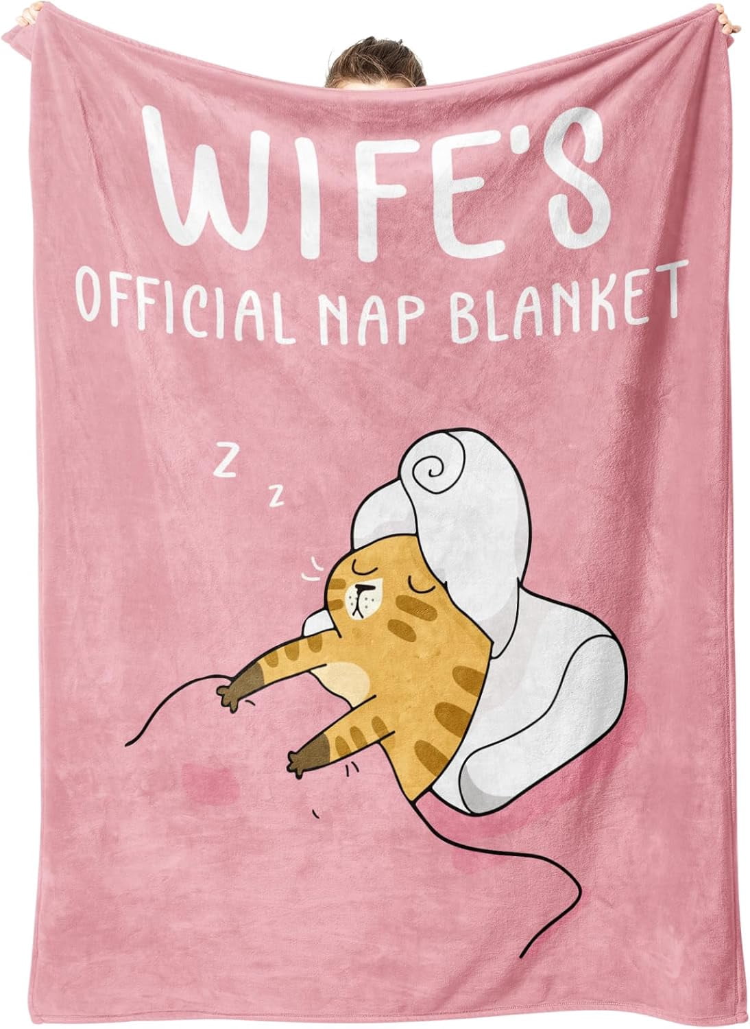 Valentines Gifts for Wife from Husband - Gifts for Her Blanket, Wife Birthday Card, Wedding Anniversary Romantic Gift for Wifey, Mother's Day Present for Her Women 60"X 50"-Pink