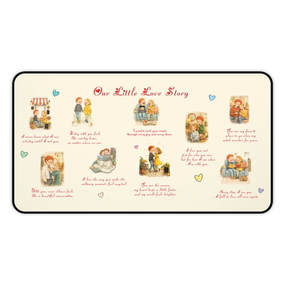 Valentines Gifts for Couples | Cute Desk Matt for Desktop | Extra Large Keyboard Mouse Pad Gift for Women | Gaming Mousepad Gifts for Him 12x22 in