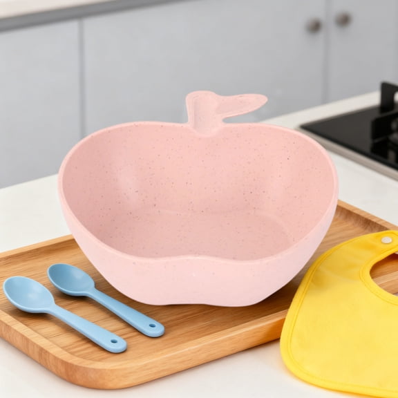 Valentines Gifts for Toddlers, Apple-Shaped Bowl & Utensil Set, Kid-Friendly for Party, Cute Present for Little One