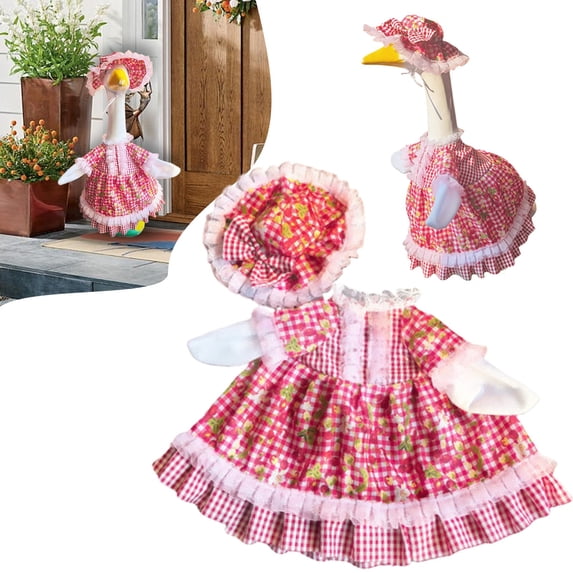 Valentines Goose Outfit,Easter Goose Outfit Clothes,23In Porch Goose Outfits Spring,Porch Goose Robe,Old Lady Porch Goose Outfits For Spring Easter Holiday Outdoor Garden Yard Lawn Patio Statue Decor