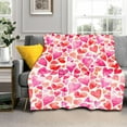 thumbnail image 1 of Valentines Heart Blanket Soft Flannel Lightweight Valentine Red Pin Hearts Throw Blanket Cozy Warm Blankets All Seasons Living Room Decor for Kids Adults Use On Sofa Couch Bed Office 40x50 inch, 1 of 6