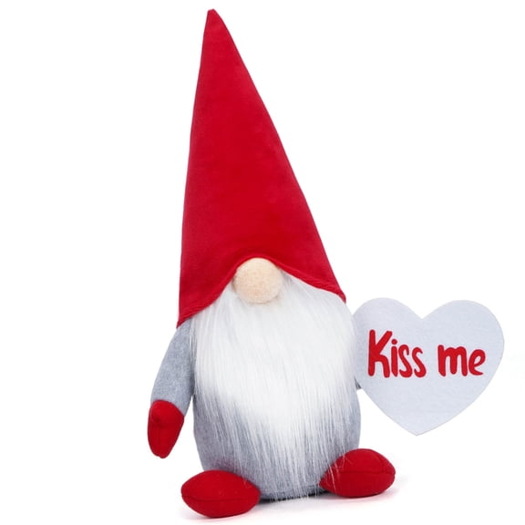 Valentines Heart Gnomes Elf Plush Dolls with Striped Hat Home Tabletop Decors