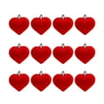 thumbnail image 1 of Valentines Heart Love Hanging Baubles 12 Pcs Rose Red Flocked Ornaments Hearted Valentine' s Day Wedding Anniversary Tree Decoration, Velvet Heart Baubles Ball, Christmas Tree Holiday Party Favor, 1 of 7