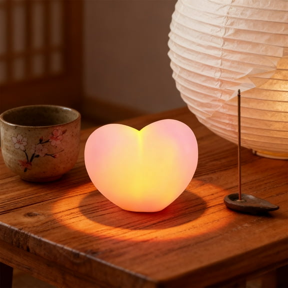 Valentines Heart Shape LED Night Light, Romantic Bedroom Decor Gift for Couples, Warm Ambient Light for Festival and Home Decoration, Cozy Mood Lighting
