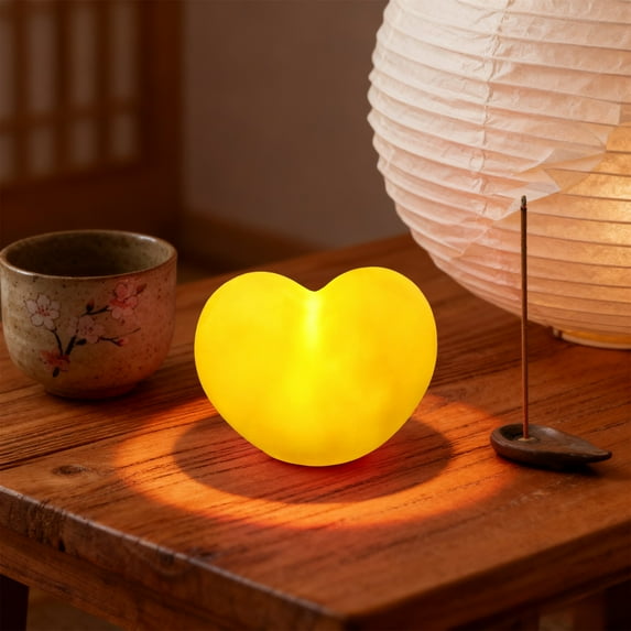 Valentines Heart Shape LED Night Light, Romantic Bedroom Decor Gift for Couples, Warm Ambient Light for Festival and Home Decoration, Cozy Mood Lighting