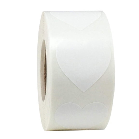 Valentines Heart Shaped Stickers 500 per Roll - 1 Inch Decorative Love Labels for Wedding, Anniversaries, Birthday, Activities, Invitations & Crafting