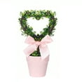 thumbnail image 1 of Valentines Heart Topiary, 8 in Hollow-out Heart Artificial Boxwood Plant with Pot, Valentines Day Decorations, Realistic Faux Topiary Tree for Indoor Outdoor Home Porch Office Tabletop Shelf Decor, 1 of 7