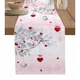 thumbnail image 1 of Valentines Hearts Eucalyptus Leaves Table Runner Cotton Linen Wedding Decor Tablecloth Holiday Kitchen Decor Table Runner, 1 of 3