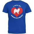 thumbnail image 1 of Valentines I Love My American Eskimo Royal Adult T-Shirt - X-Large, 1 of 1