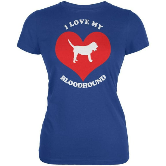 Valentines I Love My Bloodhound Royal Juniors Soft T-Shirt - 2X-Large