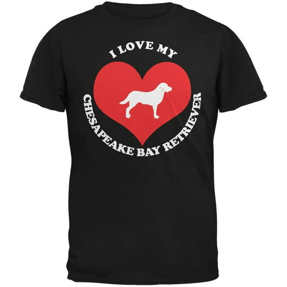 Valentines I Love My Chesapeake Bay Retriever Black Adult T-Shirt - X-Large