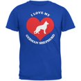 thumbnail image 1 of Valentines I Love My German Shepherd Royal Adult T-Shirt - 2X-Large, 1 of 1