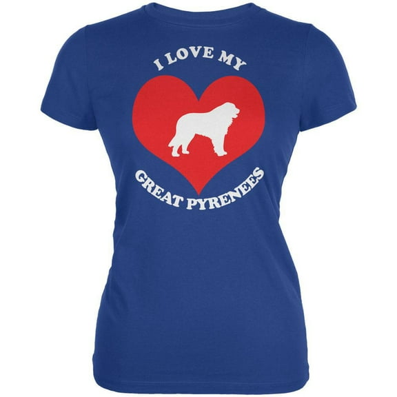 Valentines I Love My Great Pyrenees Royal Juniors Soft T-Shirt - Small