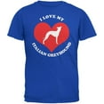 thumbnail image 1 of Valentines I Love My Italian Greyhound Royal Adult T-Shirt - Medium, 1 of 1