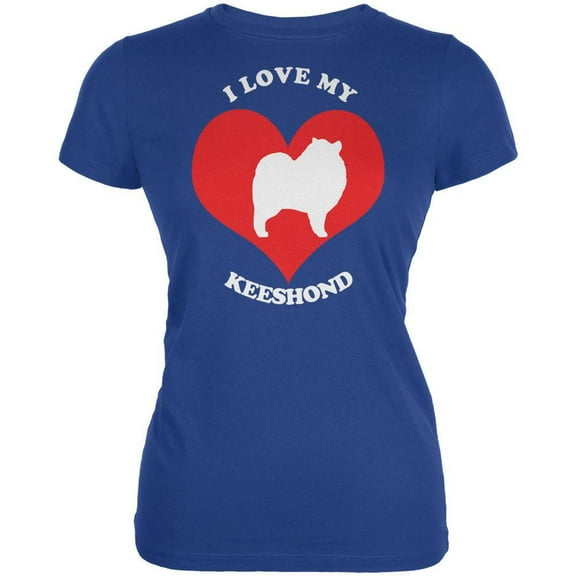 Valentines I Love My Keeshond Royal Juniors Soft T-Shirt - Large
