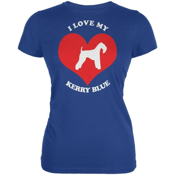 Valentines I Love My Kerry Blue Royal Juniors Soft T-Shirt - Large