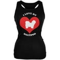 thumbnail image 1 of Valentines I Love My Maltipoo Black Juniors Soft Tank Top, 1 of 1