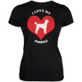 thumbnail image 1 of Valentines I Love My Poodle Black Juniors Soft T-Shirt, 1 of 1