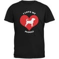 thumbnail image 1 of Valentines I Love My Puggle Black Adult T-Shirt, 1 of 1