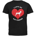 thumbnail image 1 of Valentines I Love My Rat Terrier Black Adult T-Shirt, 1 of 1