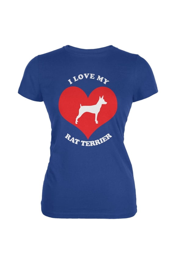 Valentines I Love My Rat Terrier Royal Juniors Soft T-Shirt