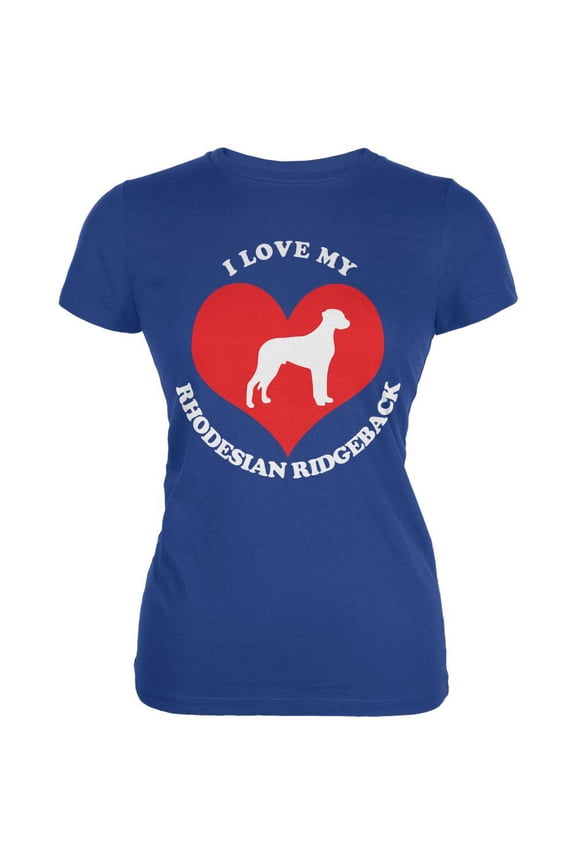 Valentines I Love My Rhodesian Ridgeback Royal Juniors Soft T-Shirt - 2X-Large