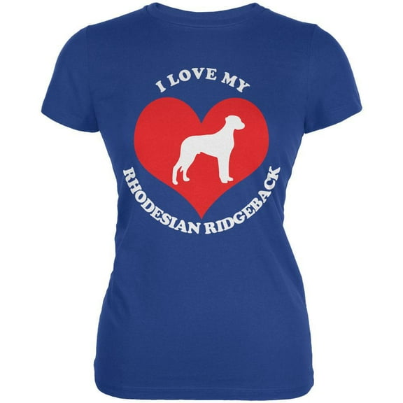 Valentines I Love My Rhodesian Ridgeback Royal Juniors Soft T-Shirt - Large