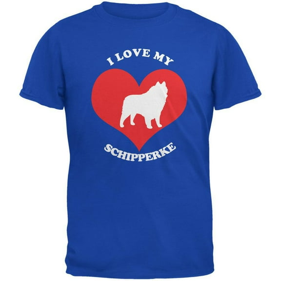 Valentines I Love My Schipperke Royal Adult T-Shirt - 2X-Large