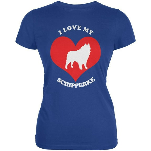 Valentines I Love My Schipperke Royal Juniors Soft T-Shirt - Small