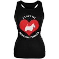 thumbnail image 1 of Valentines I Love My Scottish Terrier Black Juniors Soft Tank Top, 1 of 1
