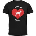 thumbnail image 1 of Valentines I Love My Vizsla Black Adult T-Shirt - X-Large, 1 of 1
