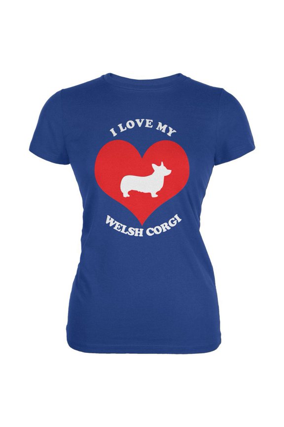 Valentines I Love My Welsh Corgi Royal Juniors Soft T-Shirt - Medium