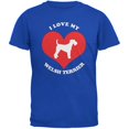 thumbnail image 1 of Valentines I Love My Welsh Terrier Royal Adult T-Shirt, 1 of 1