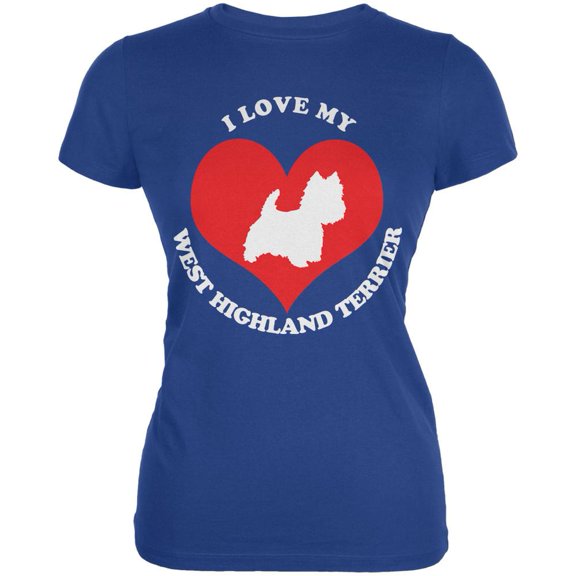Valentines I Love My West Highland Terrier Royal Juniors Soft T-Shirt