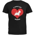 thumbnail image 1 of Valentines I Love My Westie Black Adult T-Shirt, 1 of 1