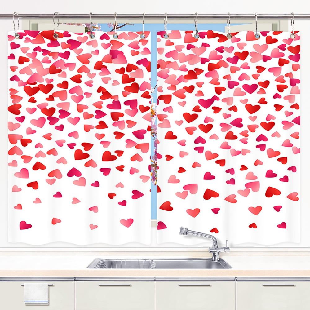 Valentines Kitchen Curtains, Valentines Day Curtains Kitchen Window
