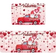 thumbnail image 1 of Valentines Kitchen Rugs Mats Sets of 2, Non-Slip Pink Truck Love Heart Gnomes Rugs Kitchen Mats Doormat for Valentine''s Day Kitchen Decor Washable Runner for Valentine Home Decor (17"x47"+16"x24"), 1 of 4