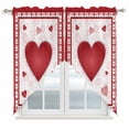 thumbnail image 1 of Valentines Kitchen Window Curtains, Swag Curtains Valance for Bedroom Living Room Bathroom, Romantic Red Lips Love Heart Rod Pocket Window Treatment Curtain Block Drapes 2 Panels 36"x63", 1 of 9