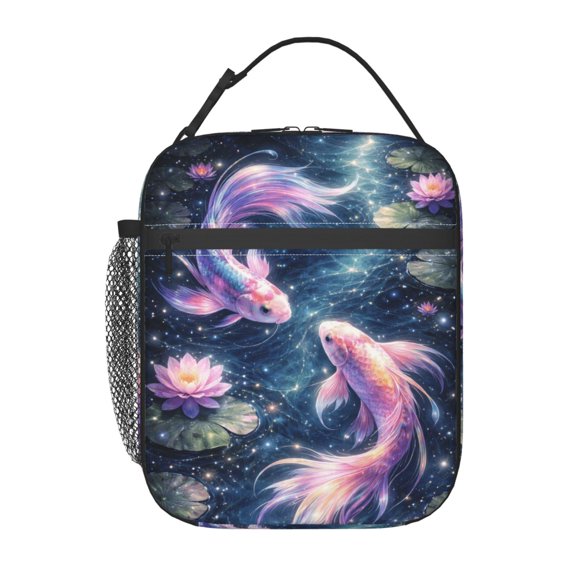 Valentines Koi Fish Lunch Bag Portable Thermal Lunch Box for Men and Women
