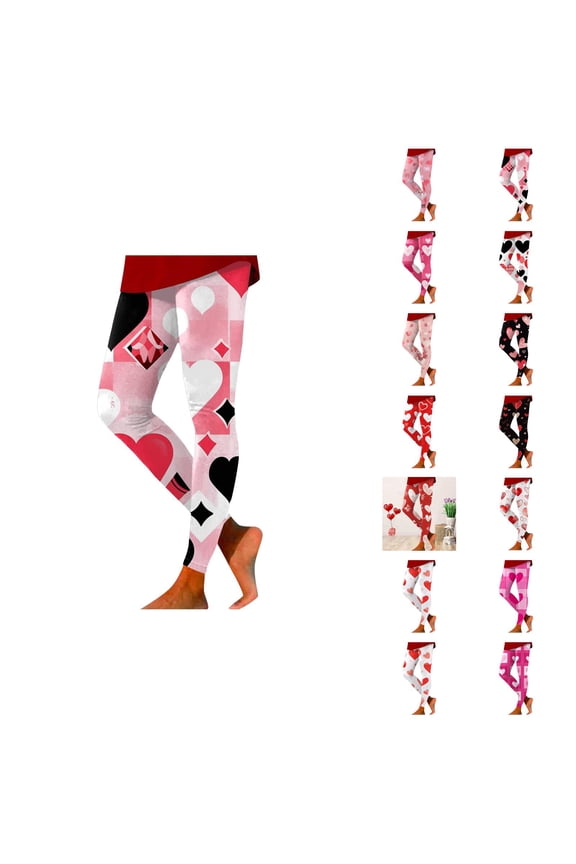 Valentines Leggings for Women 2025 Casual High Waisted Workout Yoga Pants Cute Graphic Tights