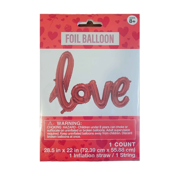 Valentines Love Foil Balloon - 28 x 22 Inch