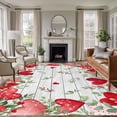 thumbnail image 1 of Valentines Love Heart Area Rugs 8'x10', Washable Small Throw Rugs for Living Room Patio, Eucalyptus Red Love Heart Vintage Indoor Outdoor Rug Non-Slip Low Pile Carpet Runner Reversible Floor Mats, 1 of 8