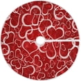 thumbnail image 1 of Valentines Love Hearts Tree Skirt, Seasonal Tree Mat Holiday Party Supplies Ornaments Indoor Outdoor Decorations for Tabletop Trees 35.4 Inches, 1 of 6