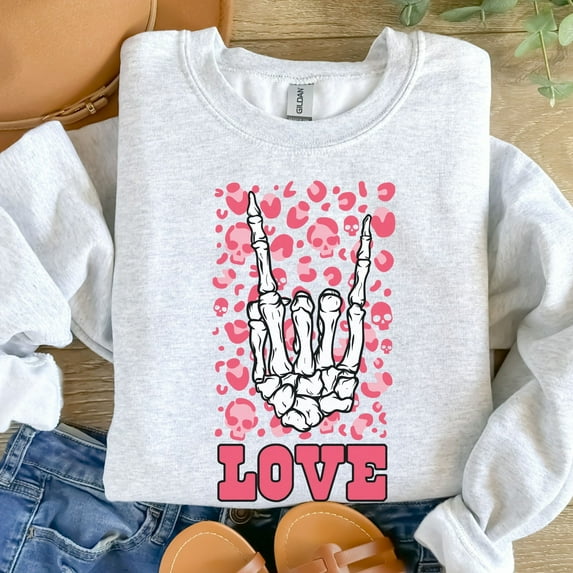 Valentines Love Sweatshirt, Gothic Valentine, Valentines Day Sweatshirt, Skeleton Valentine's Shirt, If I Had Feelings Vday Sweater (Sizes:M; Colors:Sand;)