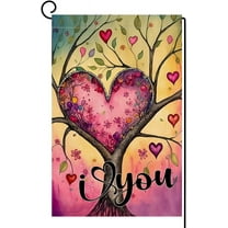 Valentines Love Tree Garden Flag 12x18 Vertical Double Sided I Love You Spring Farmhouse Holiday Outside Decorations Burlap Yard Flag BW752