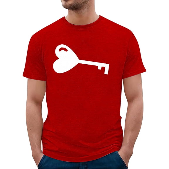 Valentines Matching Shirts Short Sleeve Unisex Key Lock Print Tops Festive Celebration Gifts Love for Him Or Her Spring Summer Casual Couples Matching Shirts